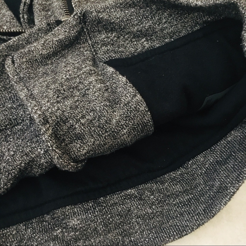 Nordstrom Moto Zip Up Jacket Asymmetrical Collar Heather Gray - Picture 6 of 8